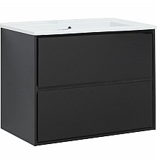Тумба под раковину Aquanet Милан 85 316703 подвесная Черный глянец