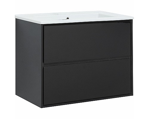 Тумба под раковину Aquanet Милан 85 316703 подвесная Черный глянец