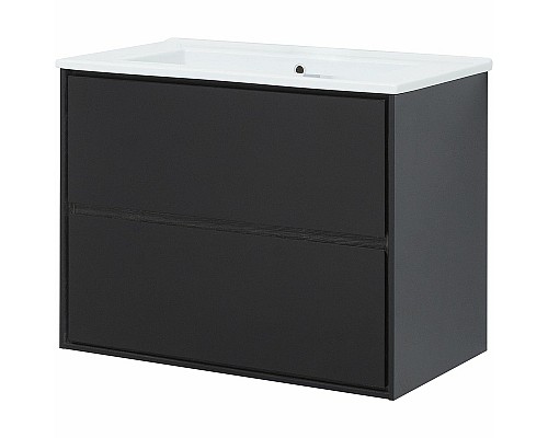Тумба под раковину Aquanet Милан 85 316703 подвесная Черный глянец