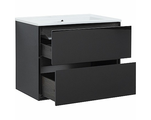 Тумба под раковину Aquanet Милан 85 316703 подвесная Черный глянец