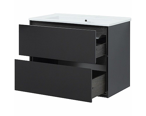 Тумба под раковину Aquanet Милан 85 316703 подвесная Черный глянец