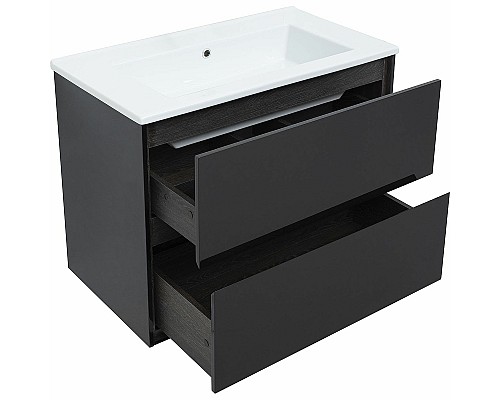 Тумба под раковину Aquanet Милан 85 316703 подвесная Черный глянец