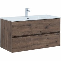 Тумба под раковину Aquanet Алвита New 100 334188 подвесная Дуб веллингтон табак