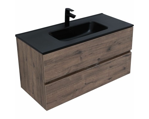 Тумба под раковину Aquanet Алвита New 100 334188 подвесная Дуб веллингтон табак