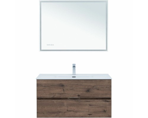 Тумба под раковину Aquanet Алвита New 100 334188 подвесная Дуб веллингтон табак