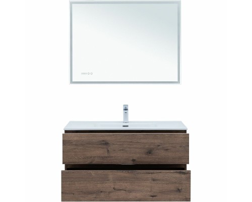 Тумба под раковину Aquanet Алвита New 100 334188 подвесная Дуб веллингтон табак