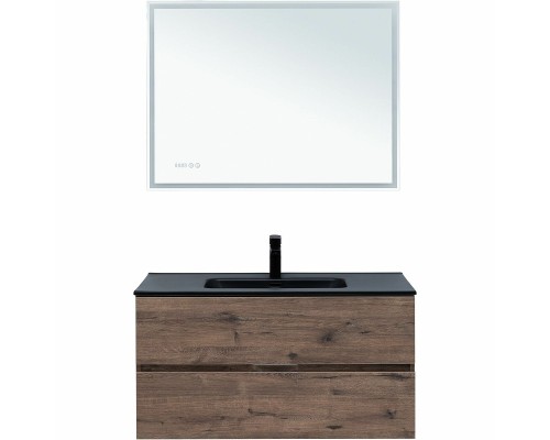 Тумба под раковину Aquanet Алвита New 100 334188 подвесная Дуб веллингтон табак