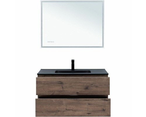 Тумба под раковину Aquanet Алвита New 100 334188 подвесная Дуб веллингтон табак