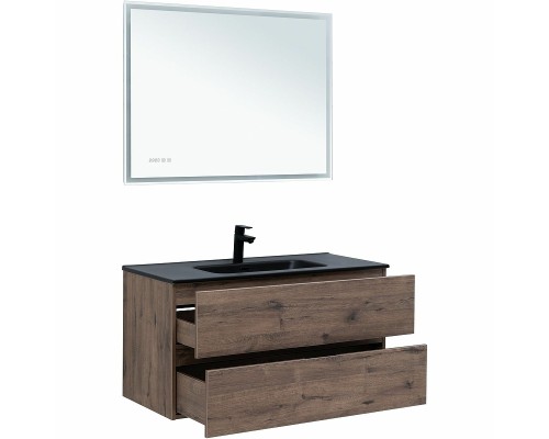 Тумба под раковину Aquanet Алвита New 100 334188 подвесная Дуб веллингтон табак