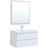 Комплект мебели для ванной Aquanet Беркли 80 306360 подвесной Белый глянец