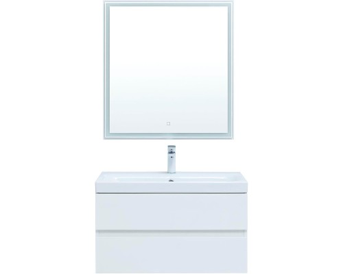 Комплект мебели для ванной Aquanet Беркли 80 306360 подвесной Белый глянец