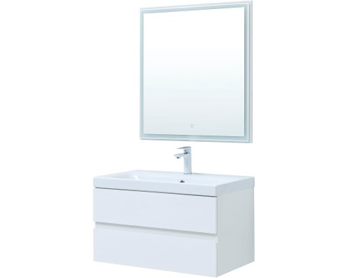 Комплект мебели для ванной Aquanet Беркли 80 306360 подвесной Белый глянец