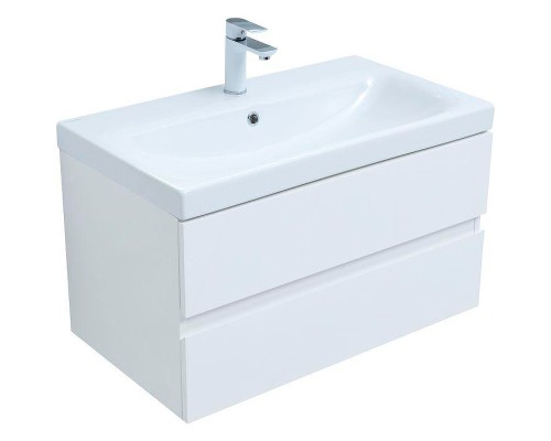 Комплект мебели для ванной Aquanet Беркли 80 306360 подвесной Белый глянец