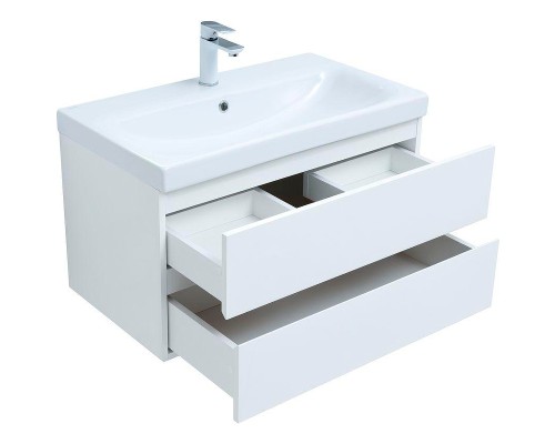 Комплект мебели для ванной Aquanet Беркли 80 306360 подвесной Белый глянец