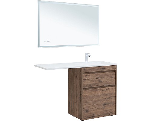 Тумба с раковиной Aquanet Токио 130 R 335590 Дуб веллингтон