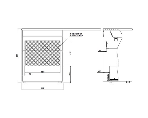 Тумба с раковиной Aquanet Токио 130 R 335590 Дуб веллингтон