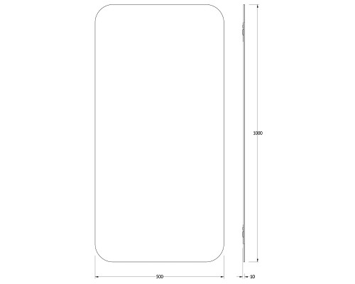 Зеркало Evoform Colora 100х50 BY 0435 с окантовкой - Черный цвет