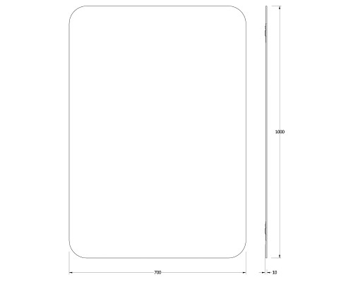 Зеркало Evoform Colora 100х70 BY 0439 с окантовкой - Черный цвет