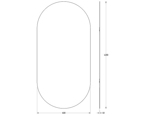 Зеркало Evoform Colora 120х60 BY 0466 с окантовкой - Черный цвет