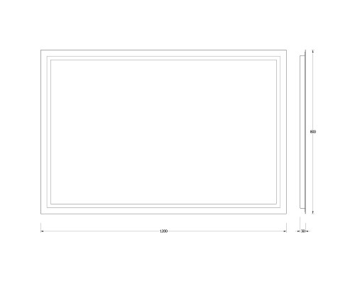 Зеркало Evoform Ledline 80x120 с подсветкой 35.5 W - без выключателя
