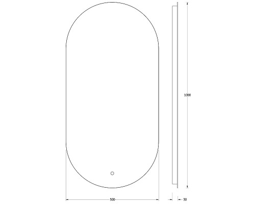 Зеркало Evoform Ledshine 100x50 с подсветкой 21.5 W - сенсорный выключатель - нейтральный белый свет