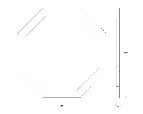Зеркало Evoform Ledshine 80x80 с подсветкой 25.5 W - без выключателя - нейтральный белый свет