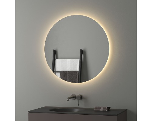 Зеркало Evoform Ledshine d80 с подсветкой 21 W - без выключателя - теплый белый свет