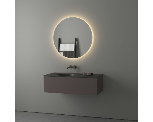 Зеркало Evoform Ledshine d80 с подсветкой 21 W - без выключателя - теплый белый свет