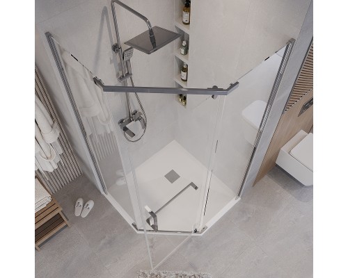 Душевой уголок Grossman Pragma 90х90 302.K33.03.9090.10.00 профиль Хром стекло прозрачное