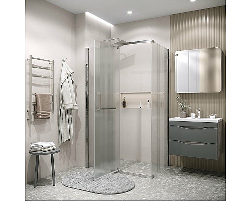 Душевая стенка Grossman Pragma 80 200.K33.03.80.10.02 профиль Хром стекло шиншилла