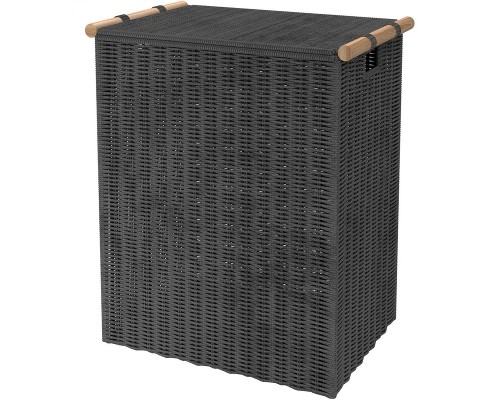 Корзина для белья WasserKRAFT Gollach с крышкой размер L Серая