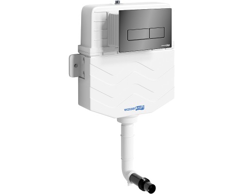 Смывной бачок WasserKRAFT Aller 10TLT.031.ME.PB03 для унитаза с клавишей смыва Черный глянец