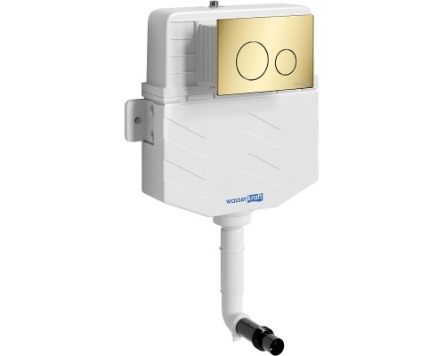 Смывной бачок WasserKRAFT Aller 10TLT.031.ME.PG02 для унитаза с клавишей смыва Золото