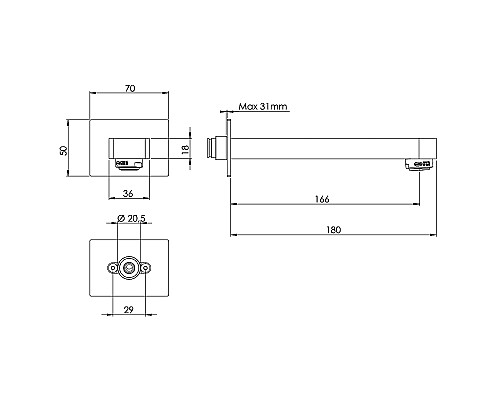 Излив для смесителя Remer Infinity 91L Хром