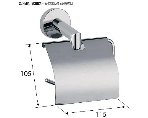 Держатель туалетной бумаги Remer Guest GS60CFP с крышкой Черный брашированный хром