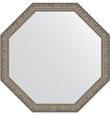 Зеркало Evoform Octagon 70х70 в багетной раме - Виньетка состаренное серебро 56 мм