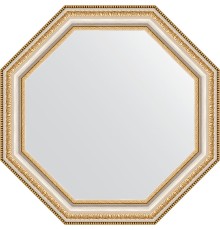 Зеркало Evoform Octagon 52х52 в багетной раме - Золотые бусы на серебре 60 мм