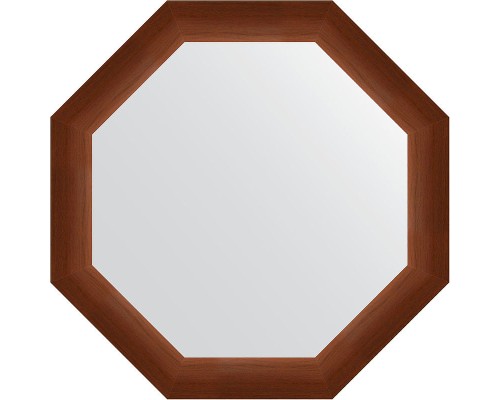Зеркало Evoform Octagon 62х62 в багетной раме - Орех 65 мм