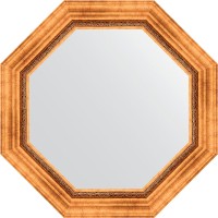 Зеркало Evoform Octagon 67х67 в багетной раме - Римское золото 88 мм