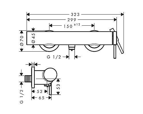 Смеситель для душа Hansgrohe Tecturis S 73622700 Белый матовый