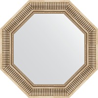 Зеркало Evoform Octagon 68х68 в багетной раме - Серебряный акведук 93 мм