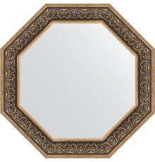 Зеркало Evoform Octagon 79х79 в багетной раме - Вензель серебряный 101 мм