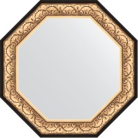 Зеркало Evoform Octagon 80х80 в багетной раме - Барокко золото 106 мм