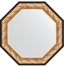 Зеркало Evoform Octagon 80х80 в багетной раме - Барокко золото 106 мм