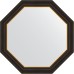 Зеркало Evoform Octagon 74х74 BY 3876 в багетной раме - Черное дерево с золотом 71 мм