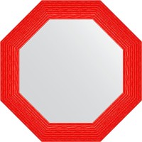 Зеркало Evoform Octagon 67х67 в багетной раме - Красная волна 89 мм