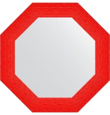 Зеркало Evoform Octagon 67х67 в багетной раме - Красная волна 89 мм