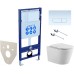 Комплект унитаза с инсталляцией Aquatek Set Aquatek Вега-1905-013 KK-1 с сиденьем Микролифт и Белой клавишей смыва