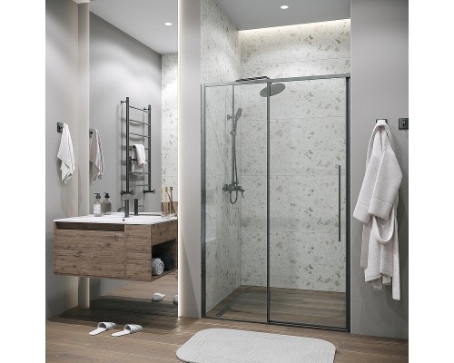 Душевая дверь Grossman Galaxy 110 100.K33.01.110.42.00 профиль Графит сатин стекло прозрачное