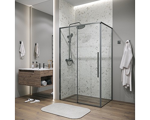 Душевая стенка Grossman Galaxy 80 200.K33.01.80.42.00 профиль Графит сатин стекло прозрачное